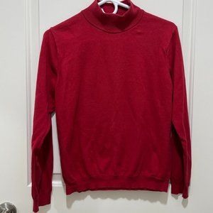 Talbots Womens Knitted Pullover Sweater Long Sleeves High Neck Red Size MPetites